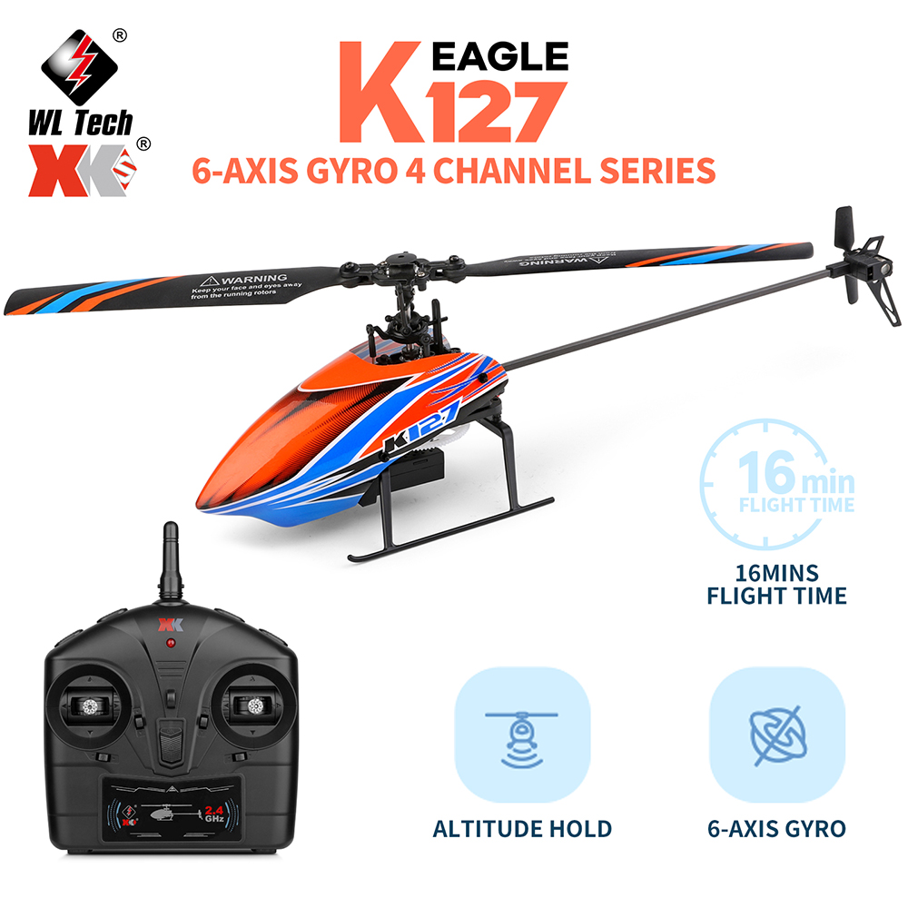 WLtoys XK K127 2.4G 4CH 6-Aixs - Rc Helicopter Gyro บทวิจารณ์และราคา